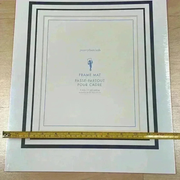 Pottery Barn Kids Navy White Frame Mats Set Of 2: 4x6 & 8x10 Opening - Picture 8 of 11